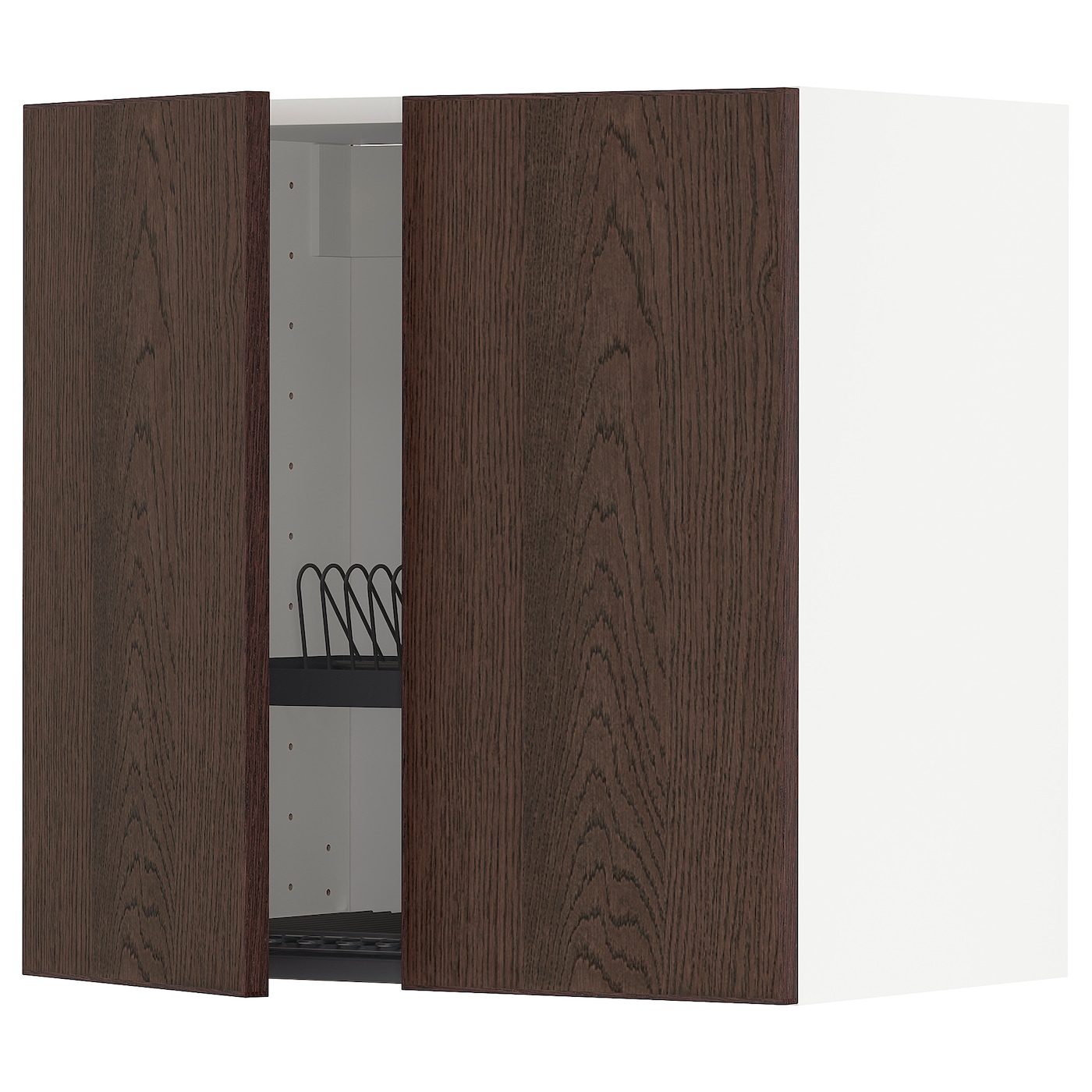 Навесной шкаф с сушилкой - METOD IKEA/ МЕТОД ИКЕА, 60х60 см, коричневый/белый