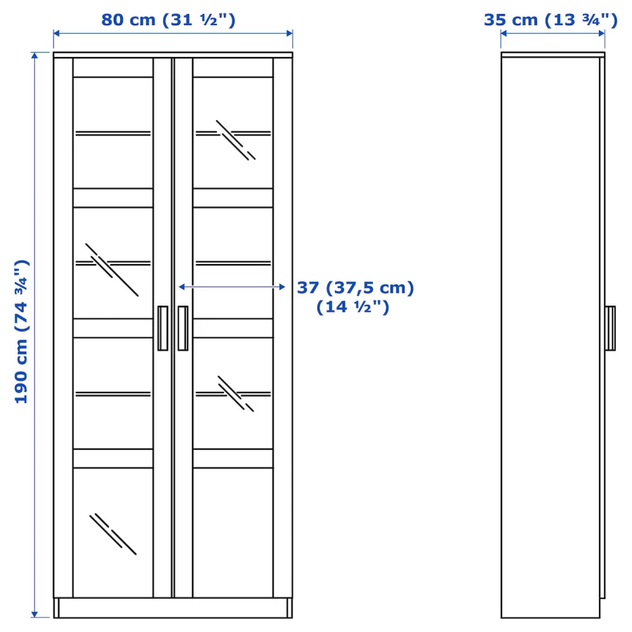 Тумба для ТВ - IKEA BRIMNES/BURHULT, 338х41х190 см, белый, БУРГУЛЬТ/БРИМНЭС/БРИМНЕС ИКЕА (изображение №10)