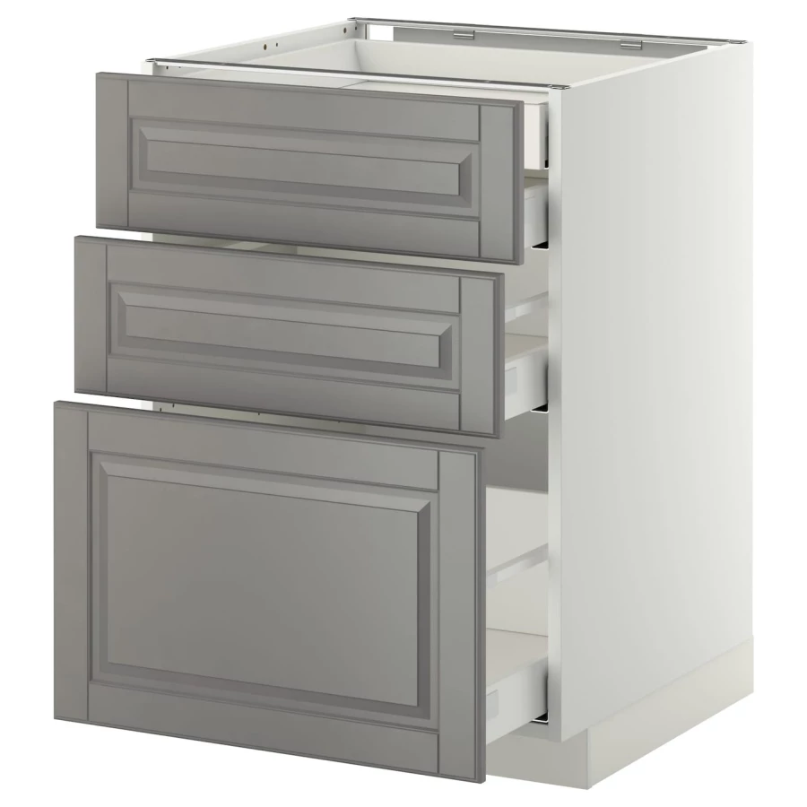 Напольный шкаф  - IKEA METOD MAXIMERA, 88x61,9x60см, белый/серый, МЕТОД МАКСИМЕРА ИКЕА (изображение №1)