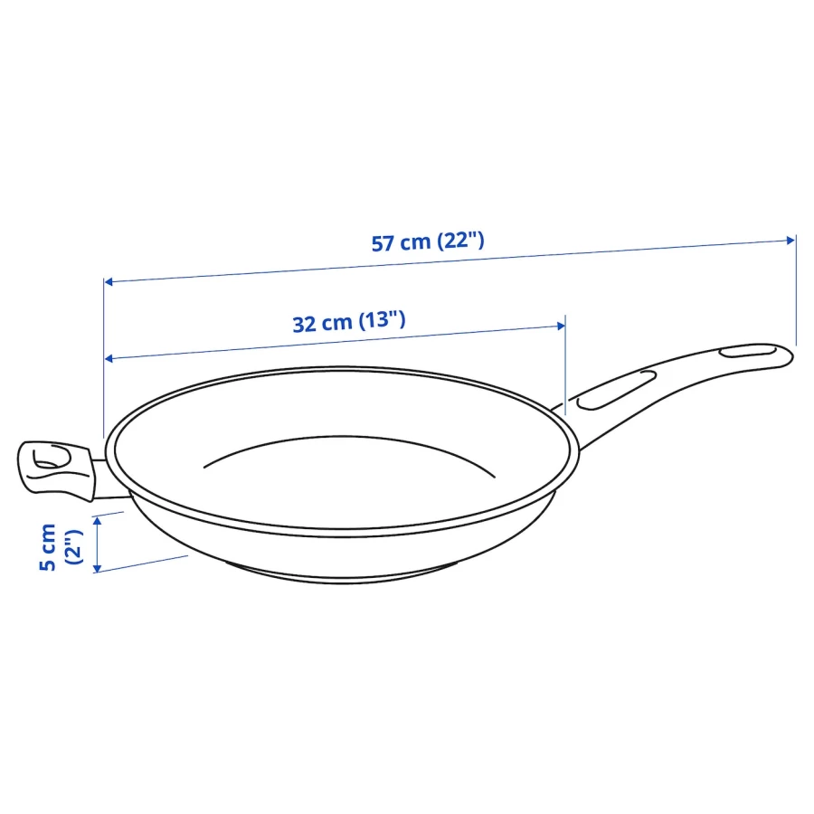 Сковорода - IKEA HEMLAGAD, 32см, черный, ХЕМЛАГАД ИКЕА (изображение №5)