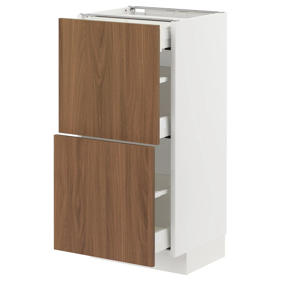 Напольный шкаф - METOD / MAXIMERA IKEA/ МЕТОД/ МАКСИМЕРА ИКЕА,  40х37 см, белый/коричневый (изображение №1)