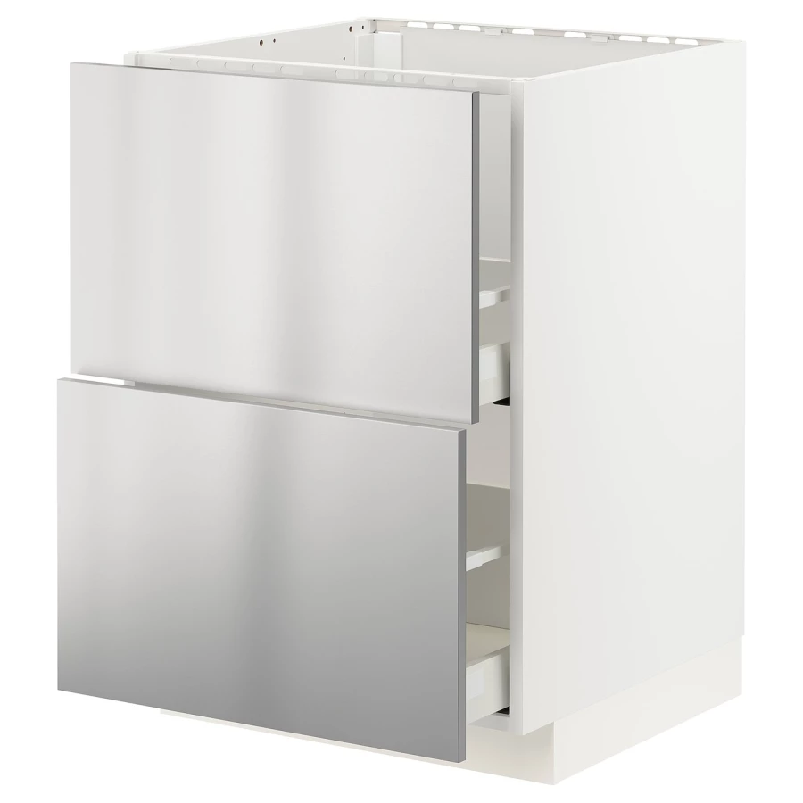 Напольный кухонный шкаф  - IKEA METOD MAXIMERA, 88x61,6x60см, белый/серебристый, МЕТОД МАКСИМЕРА ИКЕА (изображение №1)