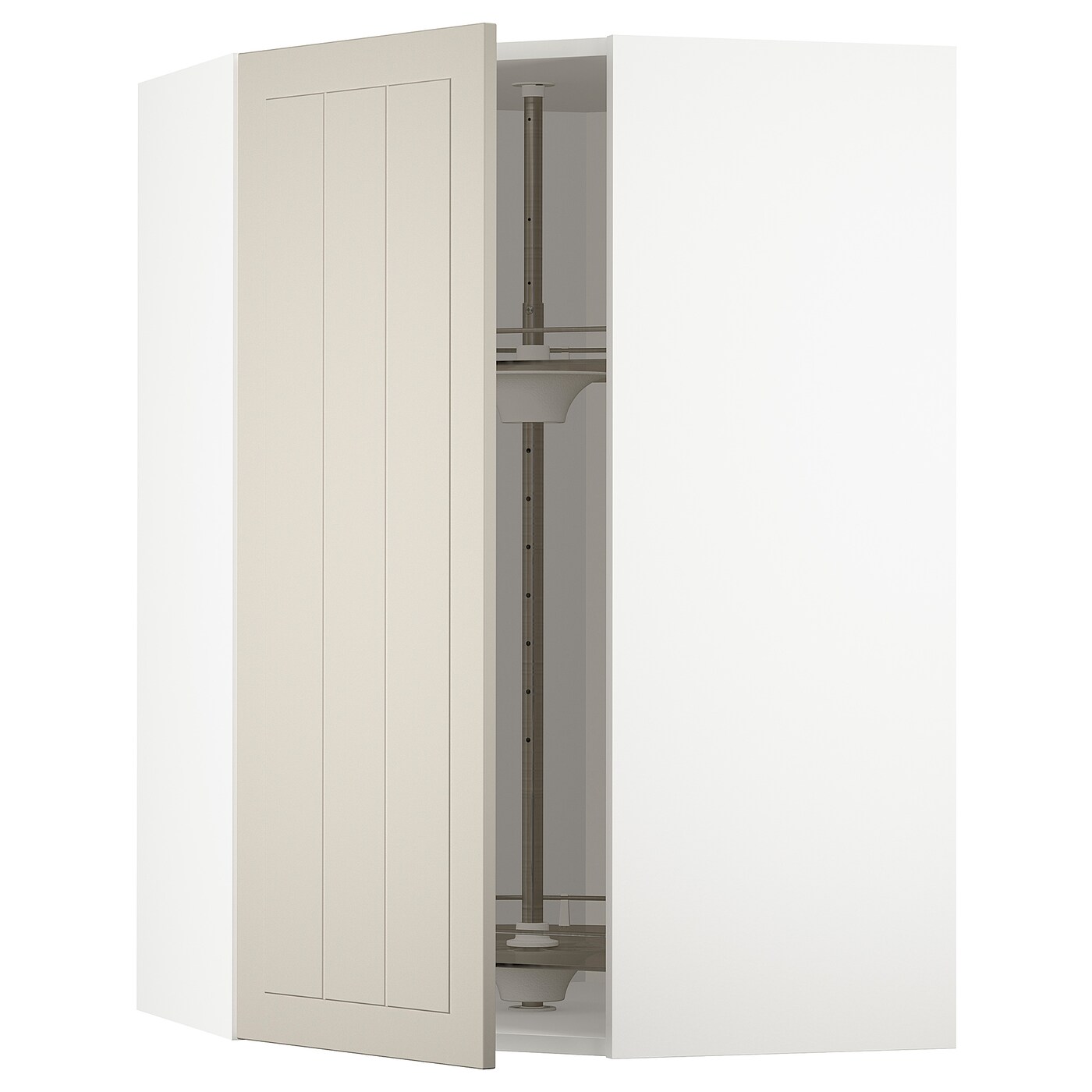 Угловой навесной шкаф с каруселью - METOD  IKEA/  МЕТОД ИКЕА, 100х68 см, белый/бежевый