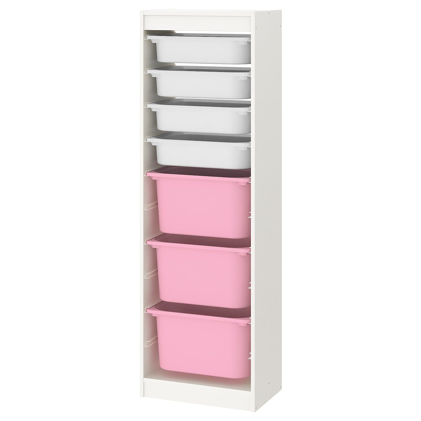 Стеллаж - IKEA TROFAST, 46х30х145 см, белый/розовый, ТРУФАСТ ИКЕА