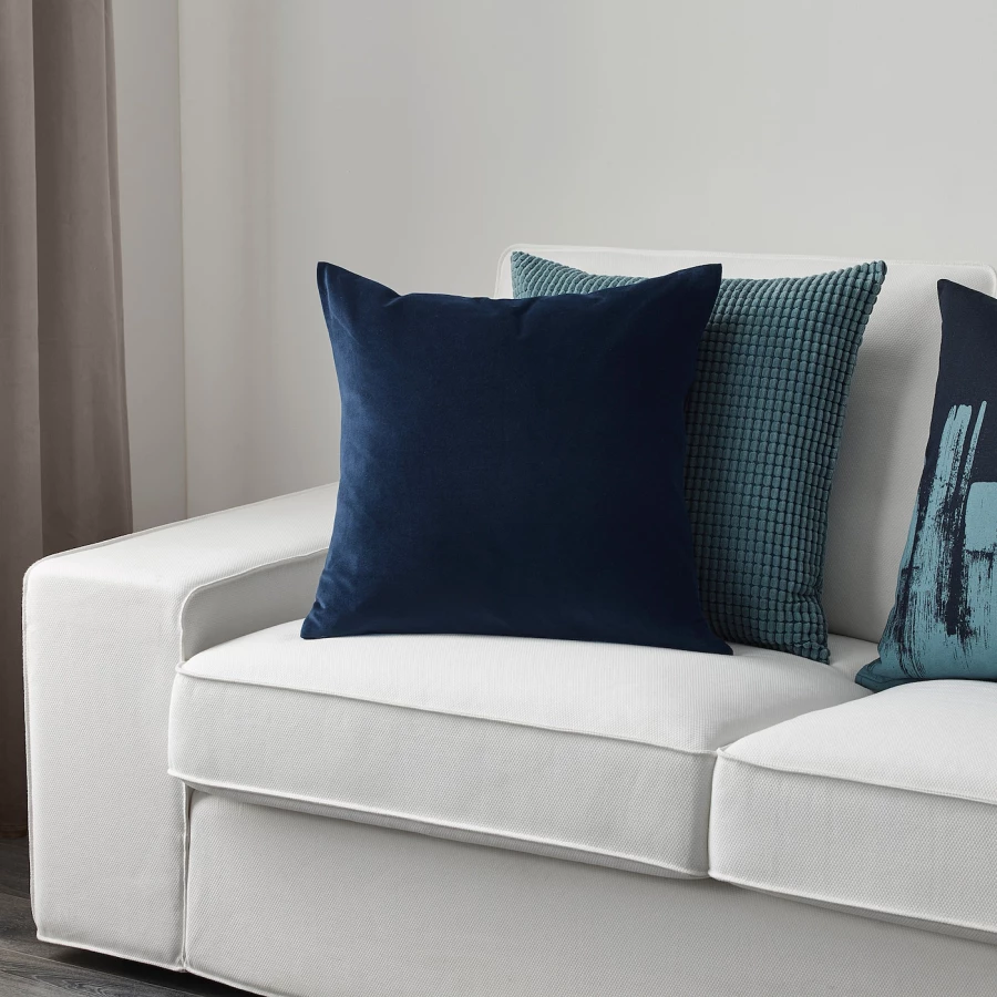Чехол на подушку - SANELA IKEA/ САНЕЛА ИКЕА, 50х50  см, темно-синий (изображение №3)