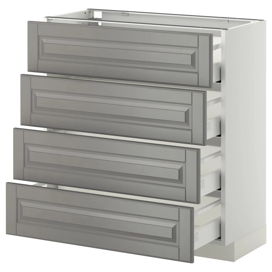 Напольный кухонный шкаф  - IKEA METOD MAXIMERA, 88x39,5x80см, белый/серый, МЕТОД МАКСИМЕРА ИКЕА (изображение №1)