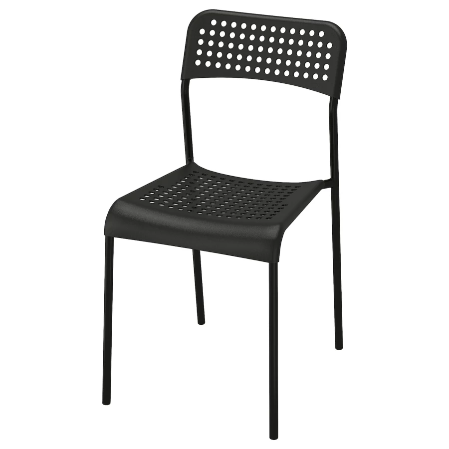 Стул - IKEA ADDE, 77х39х47см, пластик черный, АДДЕ ИКЕА (изображение №1)