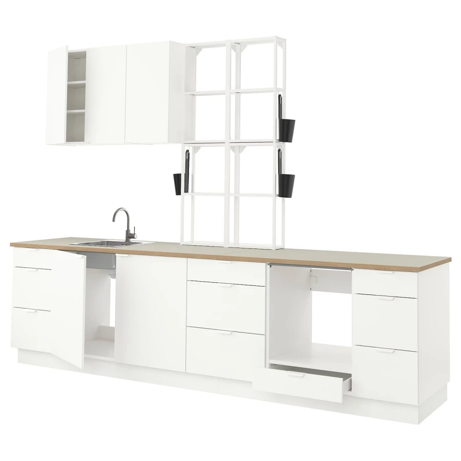 Кухня - ENHET  IKEA/ ЭНХЕТ ИКЕА, 323х241 см, белый/бежевый (изображение №1)