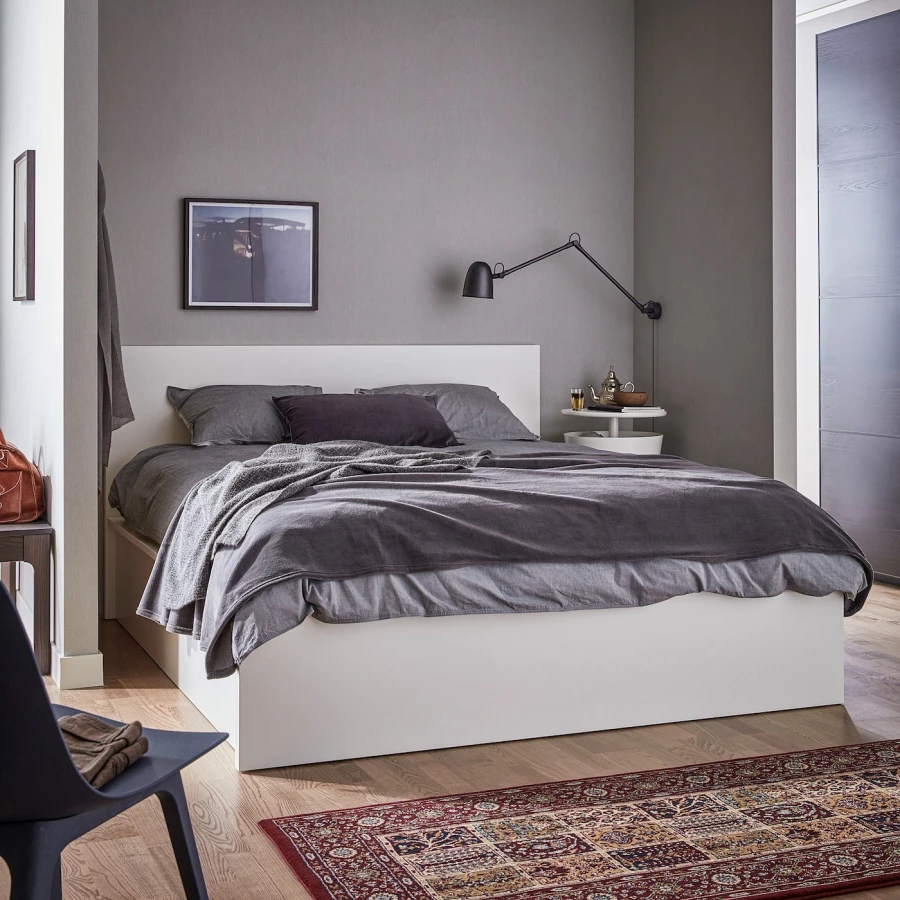 Кровать с подъемным механизмом - IKEA MALM, 180x200 см, белая МАЛЬМ ИКЕА (изображение №5)