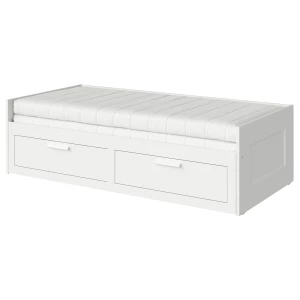 Кушетка с 2 ящиками - IKEA BRIMNES/БРИМНЕС ИКЕА, 57х205х86 см, белый