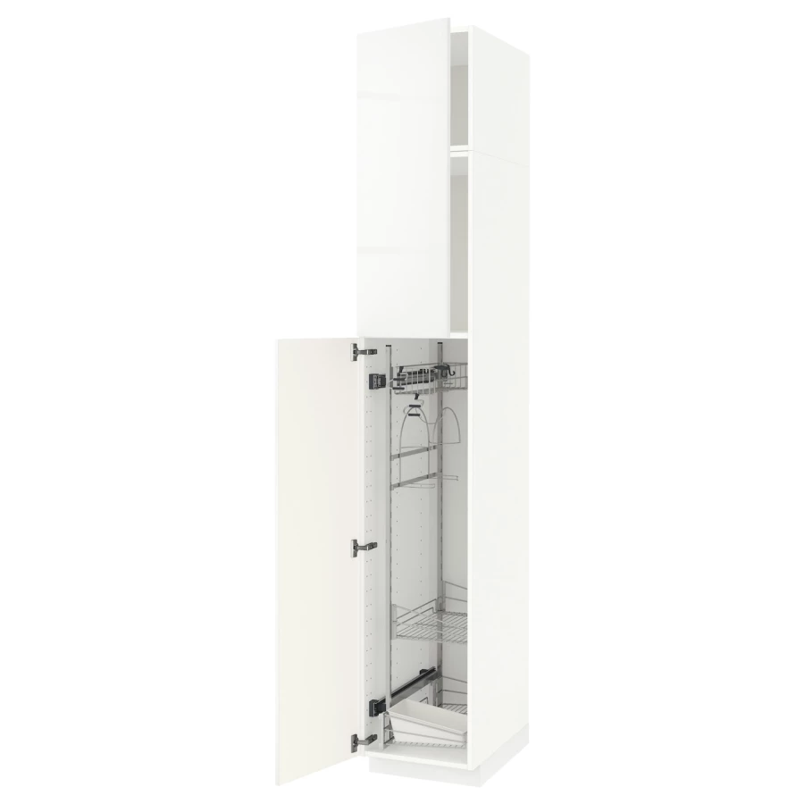 Высокий шкаф/бытовой - IKEA METOD/МЕТОД ИКЕА, 240х60х40 см, белый (изображение №1)