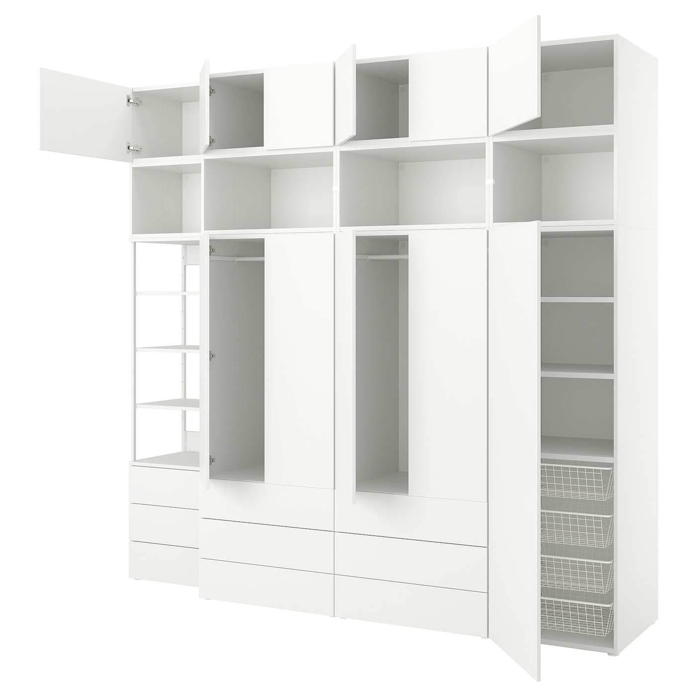 Шкаф 11 дверей + 9 ящиков - IKEA PLATSA/ПЛАТСА ИКЕА, 57х280х261 см, белый