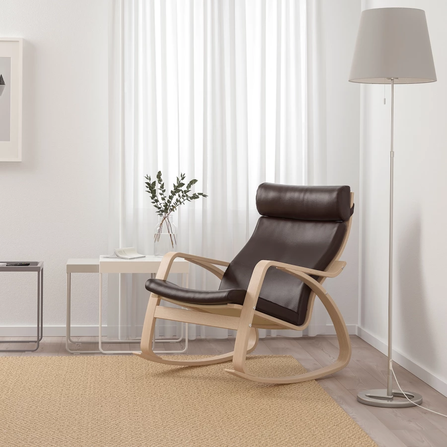 Кресло-качалка - IKEA POÄNG/POANG/ПОЭНГ ИКЕА, 68х94х95 см, темно-коричневый (изображение №2)