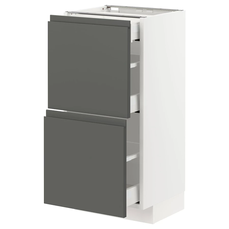 Напольный кухонный шкаф  - IKEA METOD MAXIMERA, 88x39x40см, белый/серый, МЕТОД МАКСИМЕРА ИКЕА (изображение №1)
