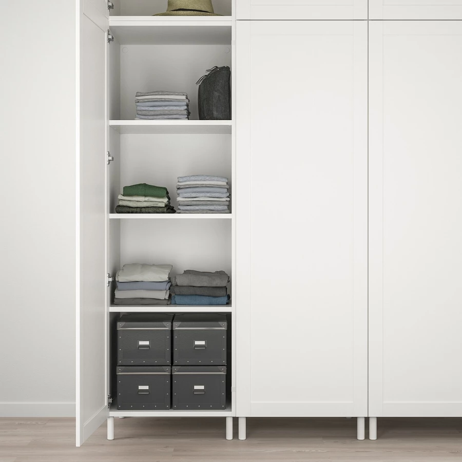 Платяной шкаф - PLATSA/SANNIDAL/IKEA/ ПЛАТСА/САННИДАЛИКЕА,300x57x271 см, белый (изображение №3)