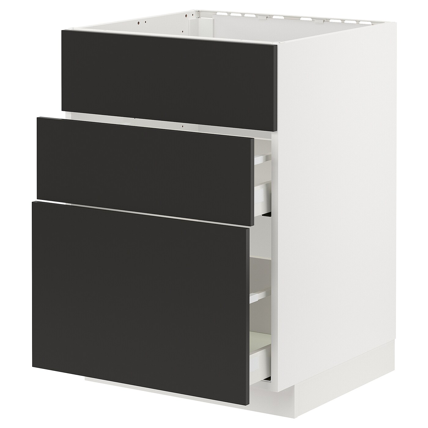 Напольный шкаф - IKEA METOD MAXIMERA, 62x80x60см, белый/черный, МЕТОД МАКСИМЕРА ИКЕА