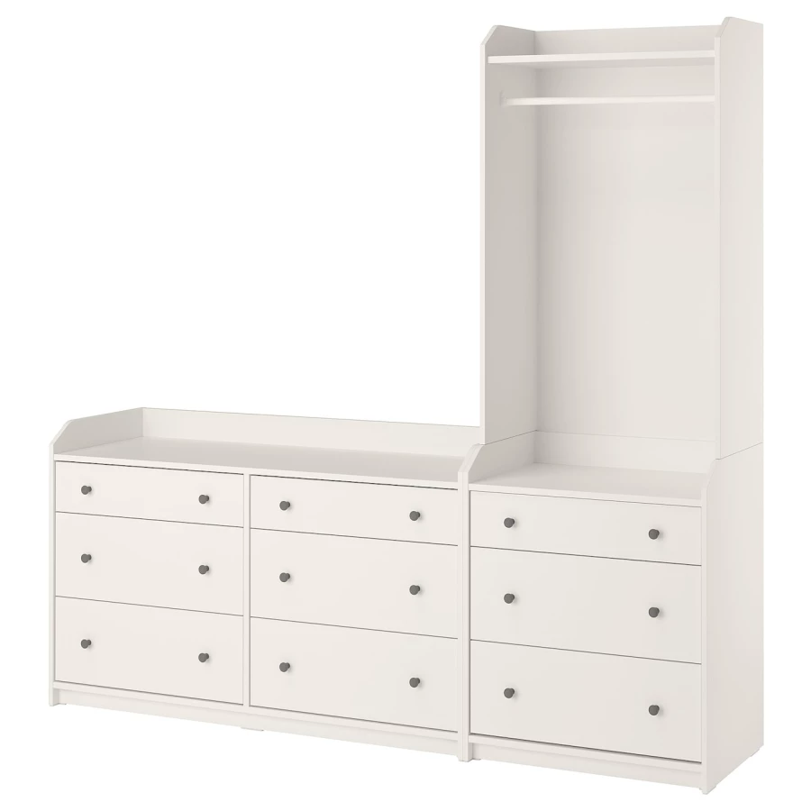 Комбинация для хранения - HAUGA IKEA/ ХАУГА  ИКЕА,208x199х46 см, белый (изображение №1)
