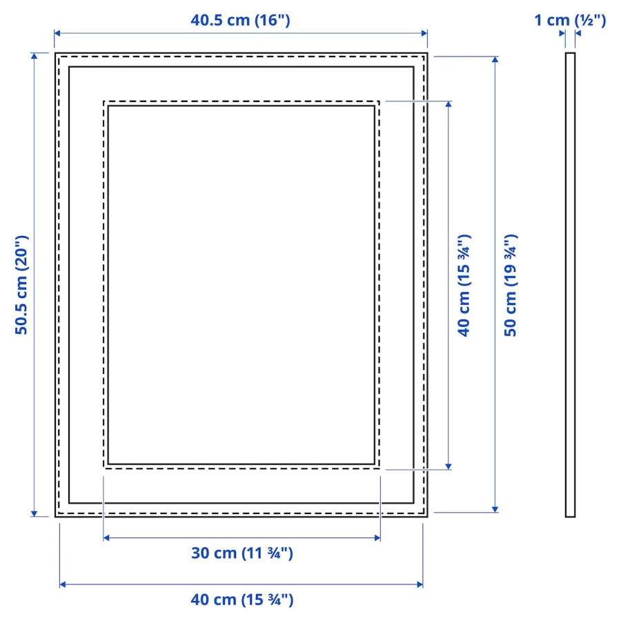 Рамка - IKEA LOMVIKEN, 40х50 см, белый, ЛОМВИКЕН ИКЕА (изображение №6)