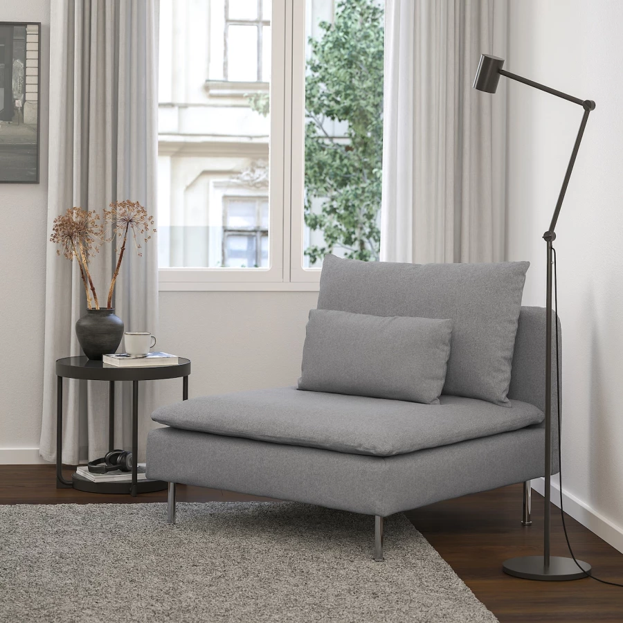 Кресло - IKEA SÖDERHAMN/SODERHAMN, 93х99х83 см, серый, СЁДЕРХАМН ИКЕА (изображение №2)