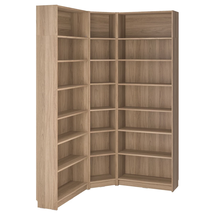 Книжный шкаф -  BILLY IKEA/ БИЛЛИ ИКЕА, 136х28х237 см, под беленый дуб (изображение №1)