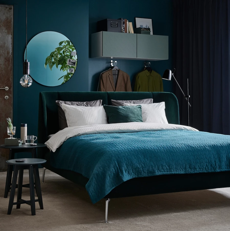 Двуспальная кровать - IKEA TUFJORD, 200х160 см, зеленый, ТУФЙОРД ИКЕА (изображение №3)