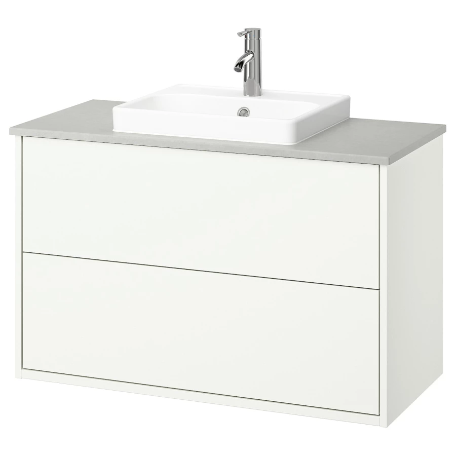 Тумба для ванной  - HAVBÄCK / ORRSJÖN/  HAVBАCK / ORRSJОN IKEA/ХАВБЕК / ОРРДЖЕН ИКЕА, 71х102 см, белый/серый (изображение №1)