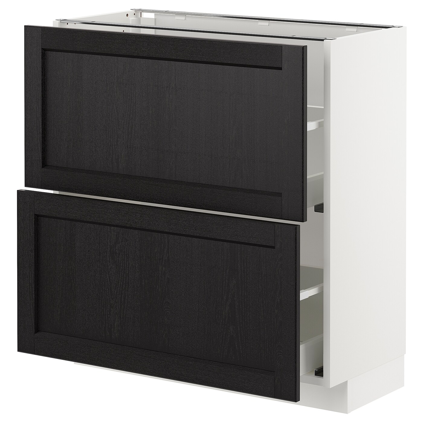 Напольный шкаф - IKEA METOD, 88x39,5x80см, черный/белый, МЕТОД ИКЕА