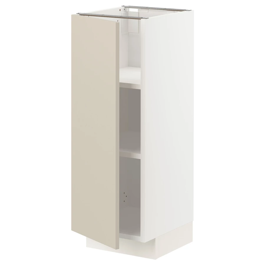 Напольный шкаф  - IKEA METOD, 88x39x30см, белый/бежевый, МЕТОД ИКЕА (изображение №1)