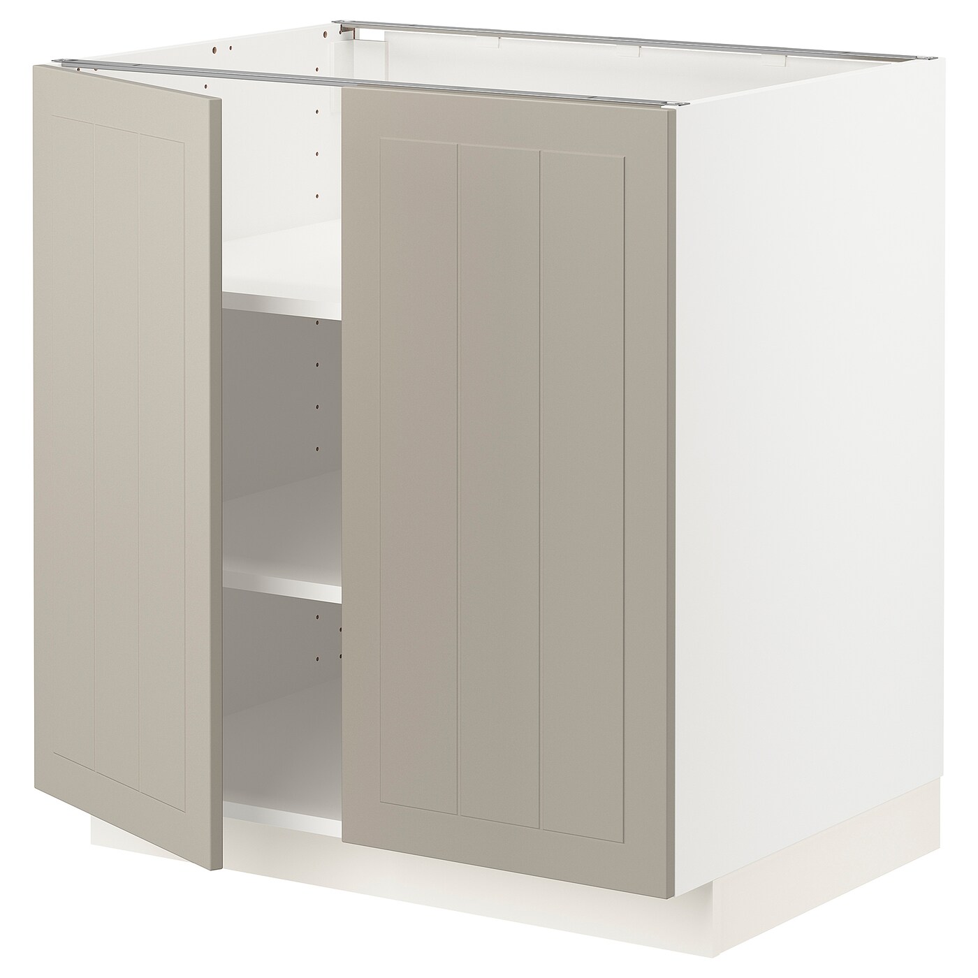Напольный шкаф - IKEA METOD, 88x62x80см, белый/темно-бежевый, МЕТОД ИКЕА