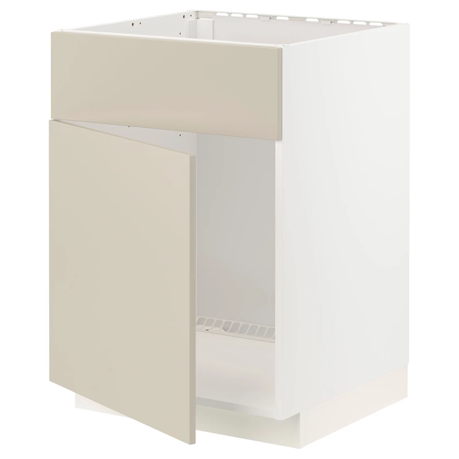 Напольный шкаф - IKEA METOD, 88x62x60см, белый/бежевый, МЕТОД ИКЕА (изображение №1)