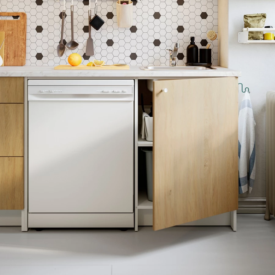 Комбинация кухонная прямая - KNOXHULT IKEA/ КНОКСХУЛЬТ ИКЕА, белый/под беленный дуб (изображение №3)