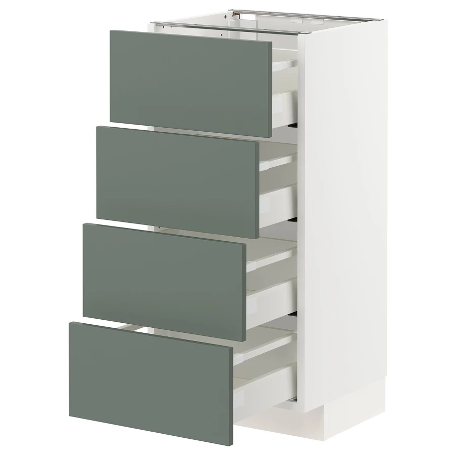 Напольный кухонный шкаф  - IKEA METOD MAXIMERA, 88x39x40см, белый/серо-зеленый, МЕТОД МАКСИМЕРА ИКЕА (изображение №1)