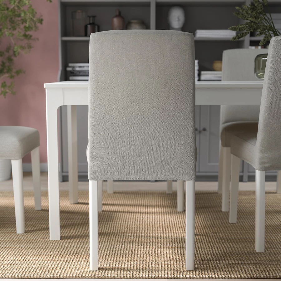 Стол и 4 стула - STRANDTORP / BERGMUND IKEA/ СТРАНДТОРП/БЕРГМУНД ИКЕА, 205х95х75 см, белый/серый (изображение №10)