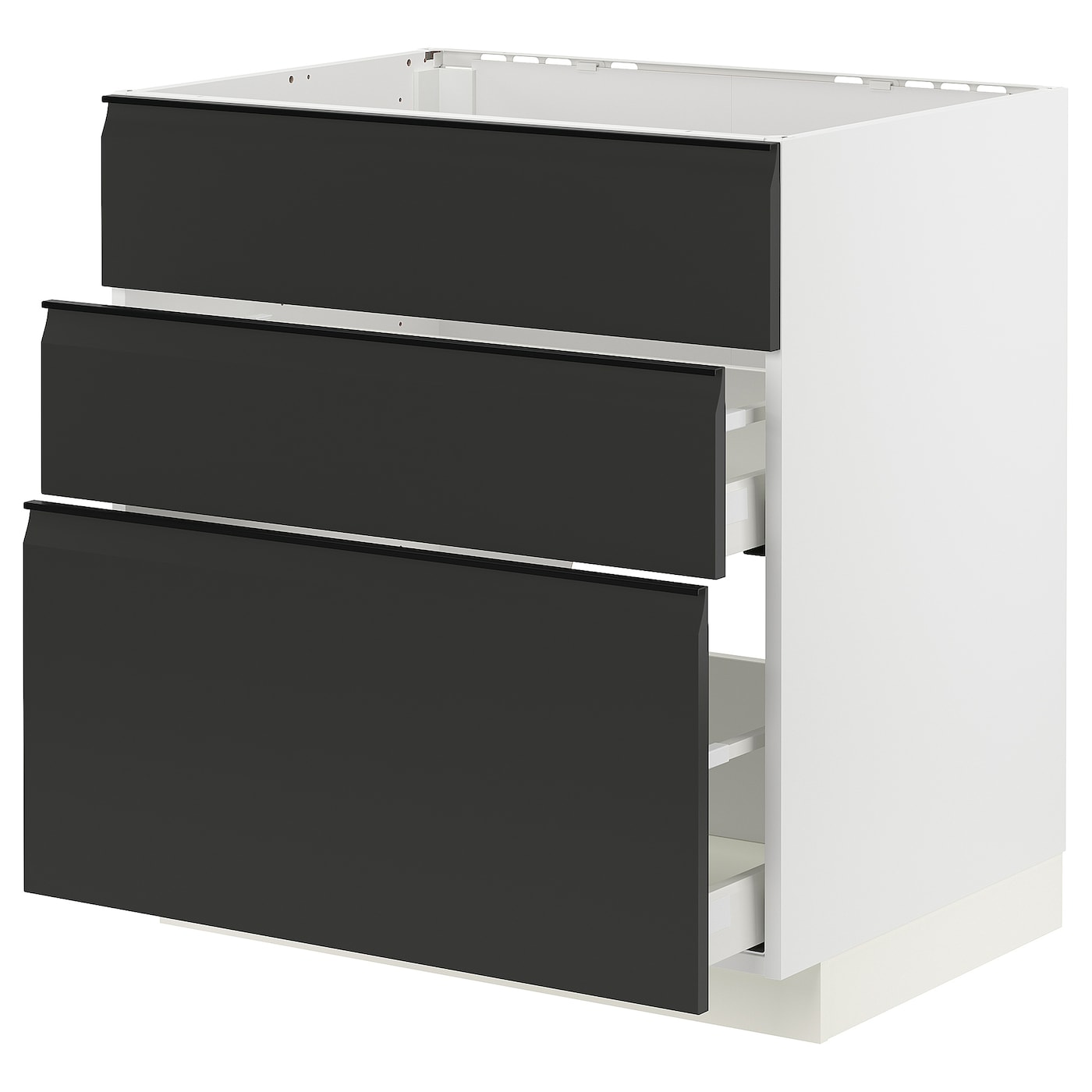 Напольный кухонный шкаф  - IKEA METOD MAXIMERA, 88x61,6x80см, белый/черный, МЕТОД МАКСИМЕРА ИКЕА