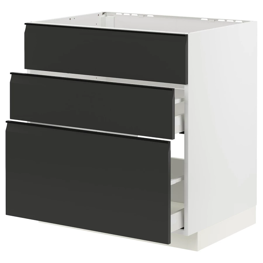 Напольный кухонный шкаф  - IKEA METOD MAXIMERA, 88x61,6x80см, белый/черный, МЕТОД МАКСИМЕРА ИКЕА (изображение №1)