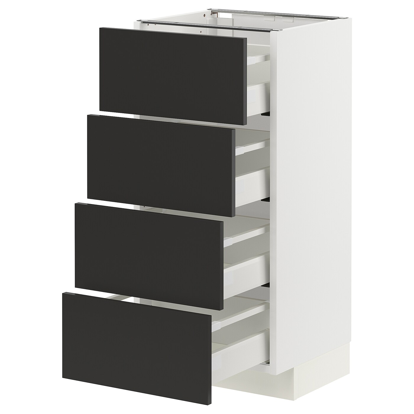 Напольный шкаф  - IKEA METOD MAXIMERA, 88x39,2x40см, белый/черный, МЕТОД МАКСИМЕРА ИКЕА