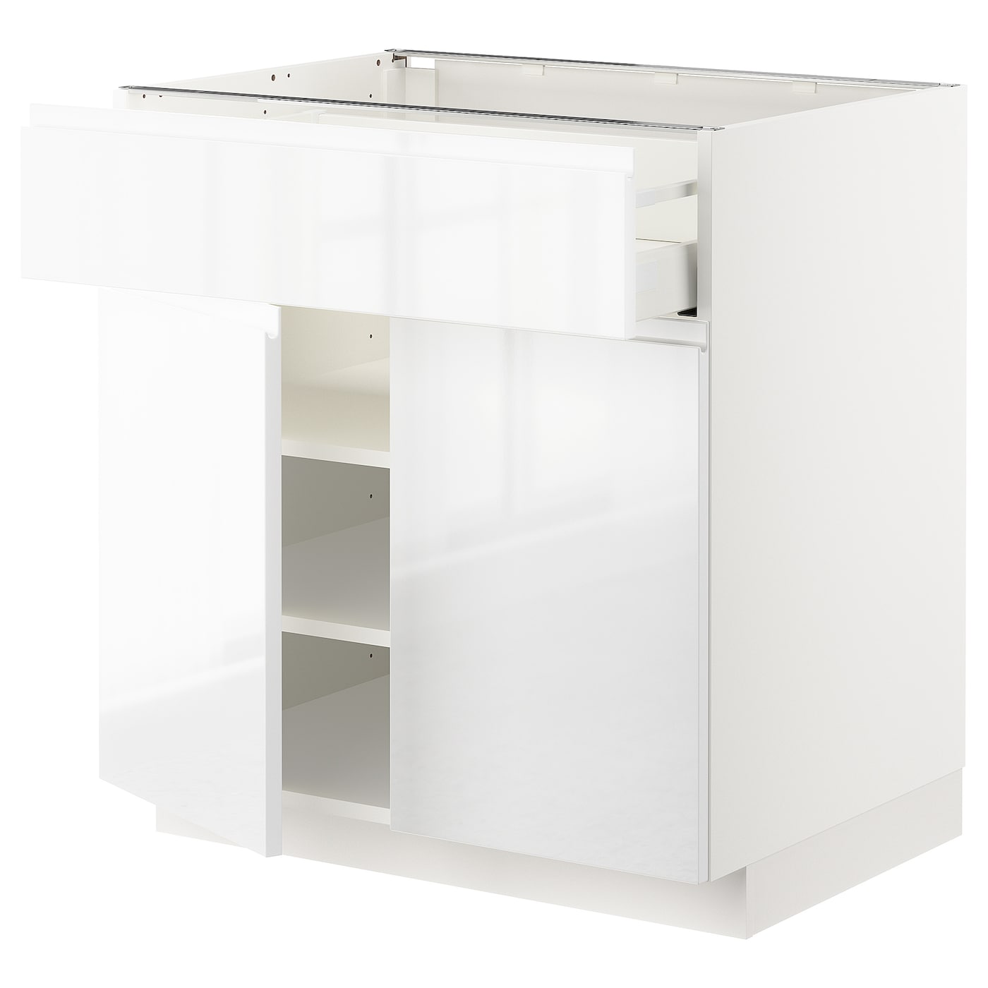 Напольный кухонный шкаф  - IKEA METOD MAXIMERA, 88x62x80см, белый, МЕТОД МАКСИМЕРА ИКЕА Напольный кухонный шкаф ИКЕА