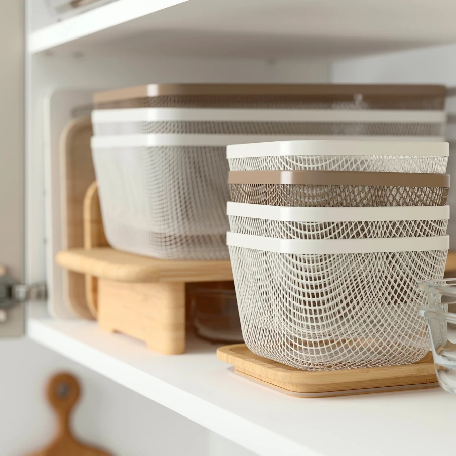 Корзина для продуктов IKEA 365+/ ИКЕА 365+, 14х14х10 см, светло-коричневый (изображение №5)