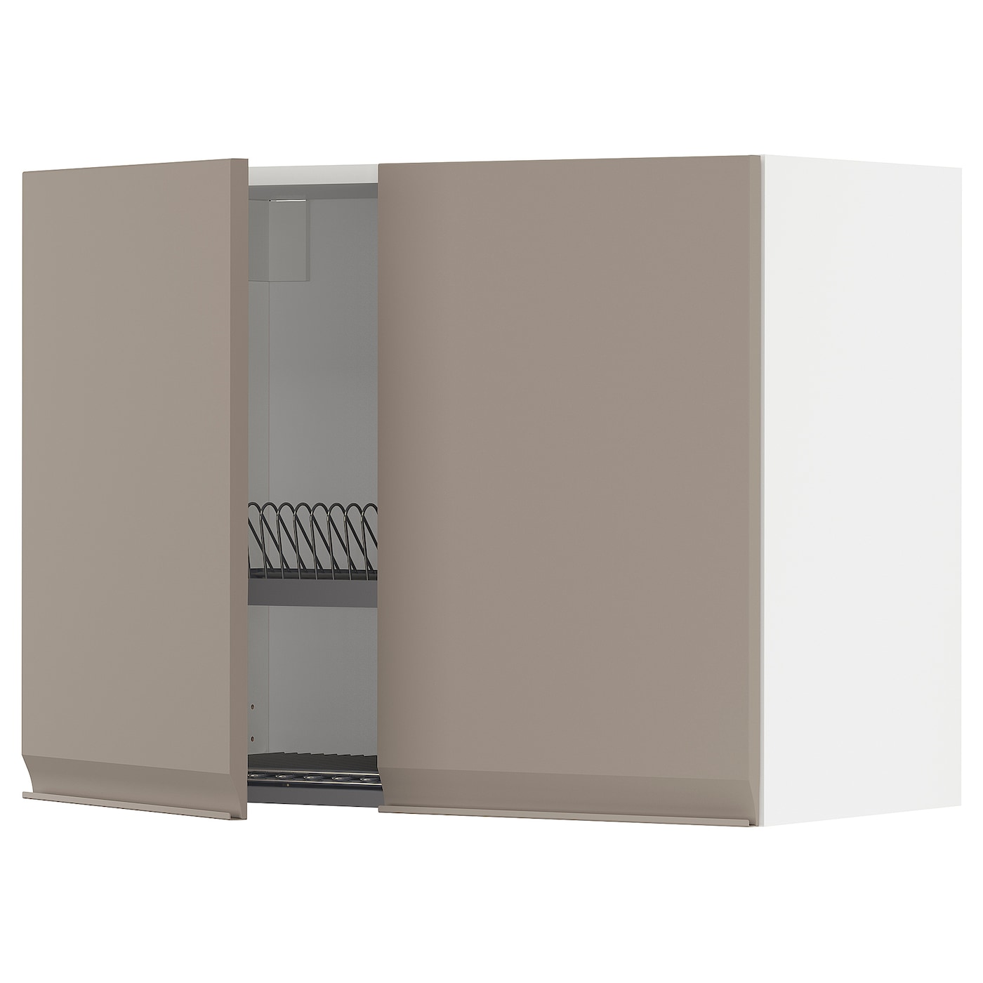 Навесной шкаф с сушилкой - METOD IKEA/ МЕТОД ИКЕА, 60х80 см, белый/светло-коричневый