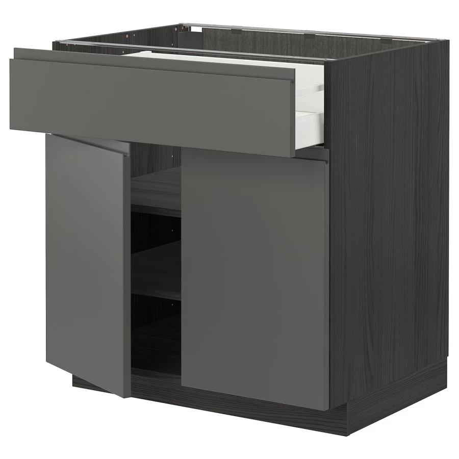 Напольный кухонный шкаф  - IKEA METOD MAXIMERA, 88x62,1x80см, темно-серый, МЕТОД МАКСИМЕРА ИКЕА (изображение №1)