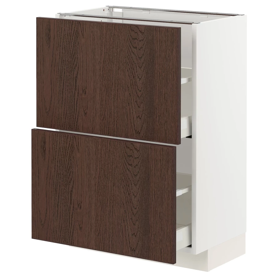Напольный кухонный шкаф  - IKEA METOD MAXIMERA, 88x39x60см, белый/темно-коричневый, МЕТОД МАКСИМЕРА ИКЕА (изображение №1)