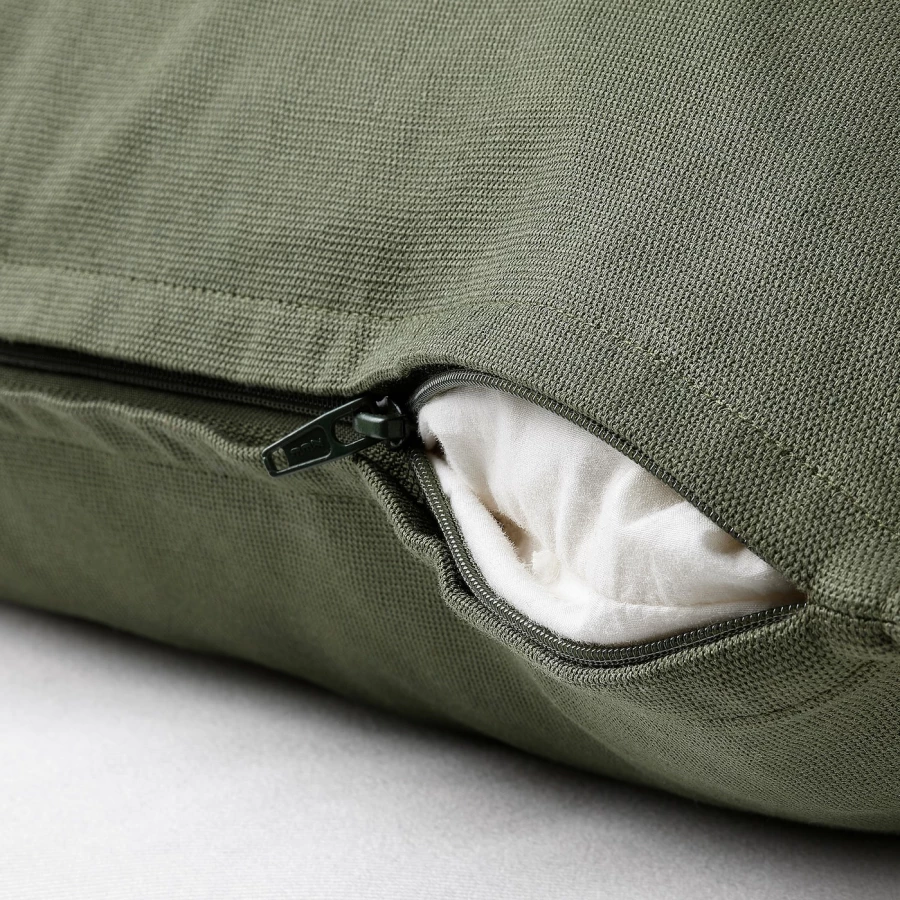 Чехол на подушку - GURLI IKEA/ ГУРЛИ ИКЕА, 50х50 см,  темно-зеленый (изображение №2)