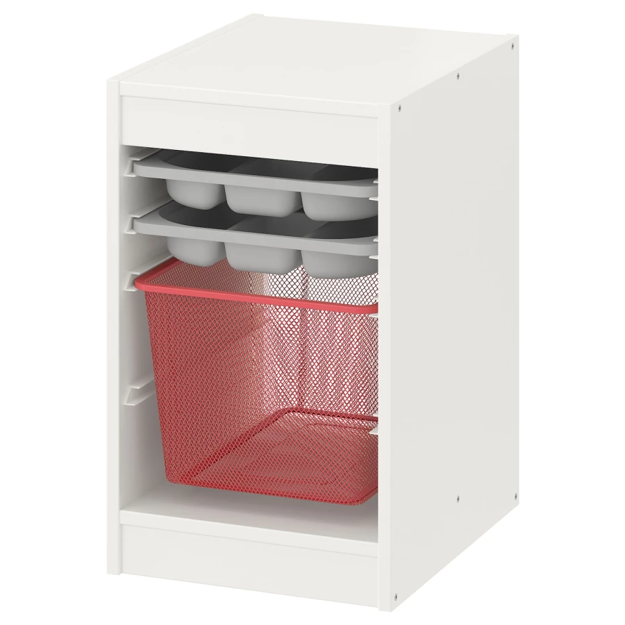 Стеллаж - IKEA TROFAST, 34х44х56 см, белый/красный/серый, ТРУФАСТ ИКЕА (изображение №1)