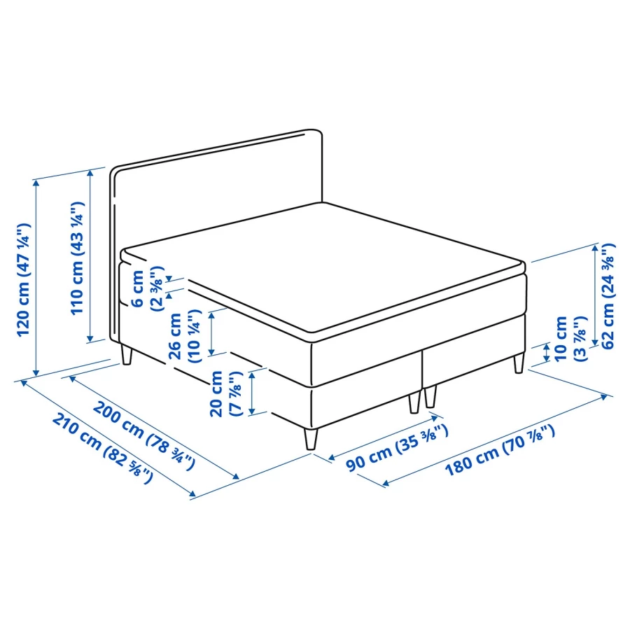 DUNVIK Континентальная кровать ИКЕА (изображение №11)