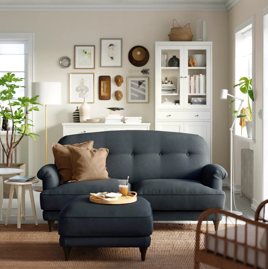 2-местный диван - IKEA ESSEBODA, 94x96x192см, черный,  ЭССЕБОДА ИКЕА (изображение №2)