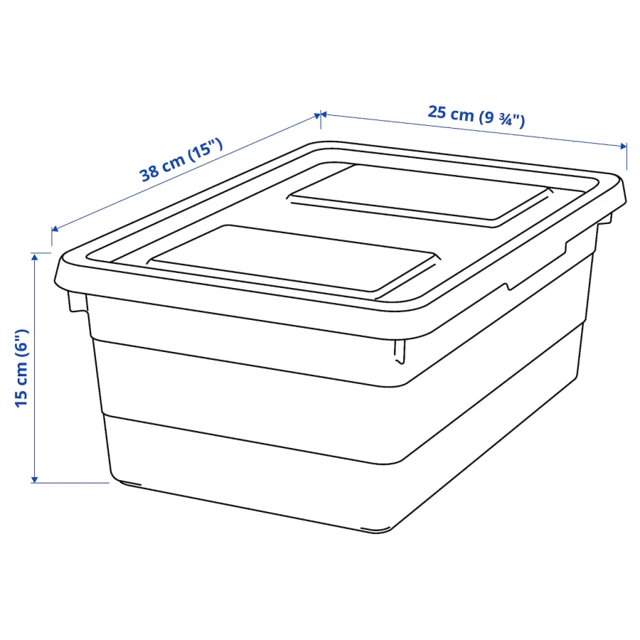 Коробка с крышкой - SOCKERBIT IKEA/ СОККЕРБИТ ИКЕА, 38х25х15 см, белый (изображение №6)