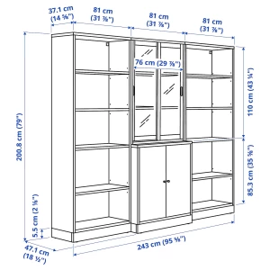 TONSTAD Комбинация раздвижных стеклянных дверей ИКЕА
