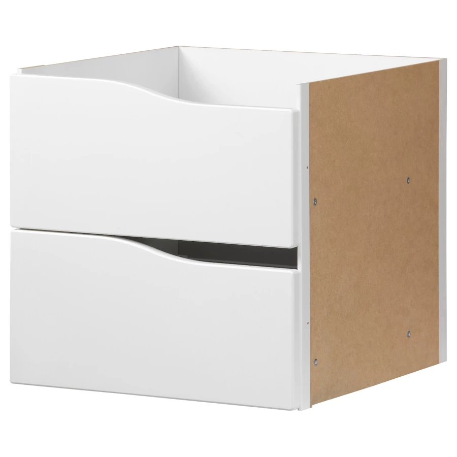 Вставка с 2 ящиками - KALLAX IKEA/КАЛЛАКС ИКЕА, 33х33 см, бежевый/белый (изображение №1)