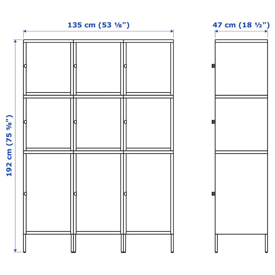 Комбинация с дверями - IKEA HÄLLAN/HALLAN/ХЭЛЛАН ИКЕА, 192х47х135 см, белый (изображение №5)