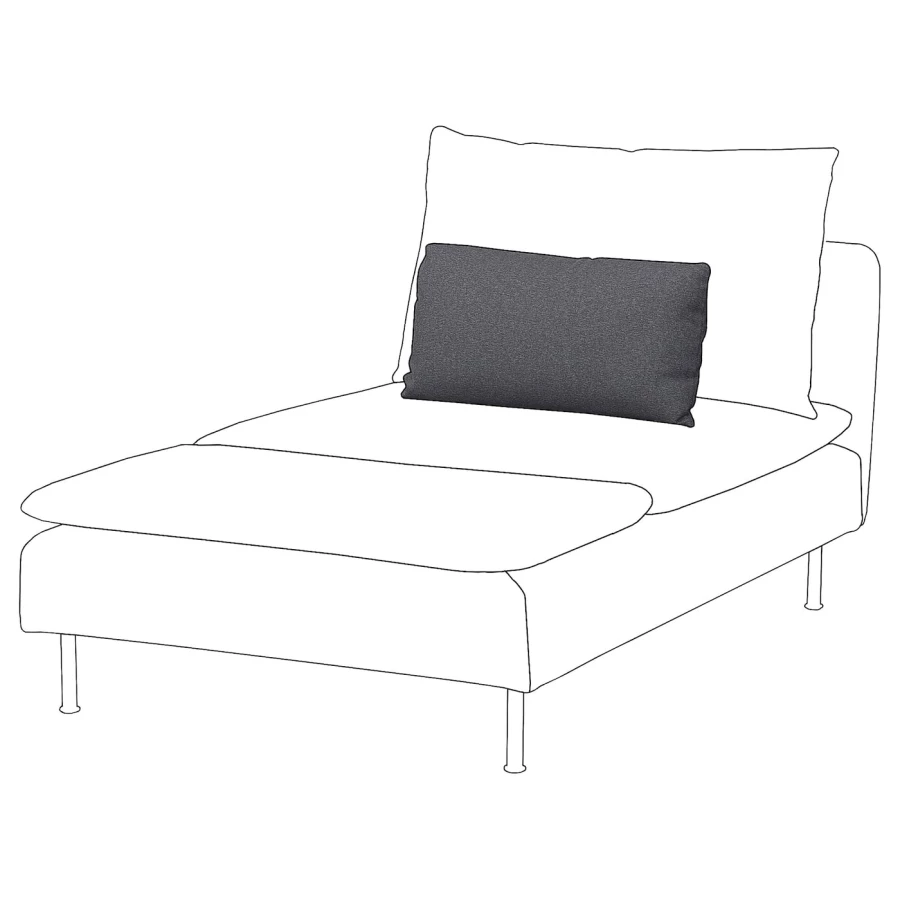 Внутренняя подушка спинки - SÖDERHAMN / SODERHAMN  IKEA/СЁДЕРХАМН ИКЕА,  67х42 см,, серый (изображение №5)